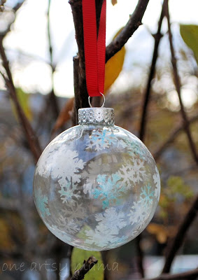 Stenciled Glass Ornaments