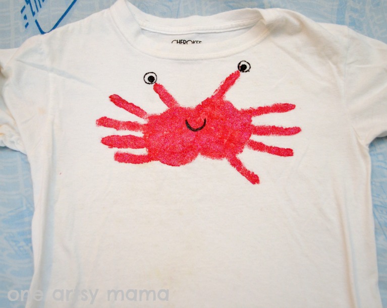 DIY Hand Print Crab Shirt – Beach Week!