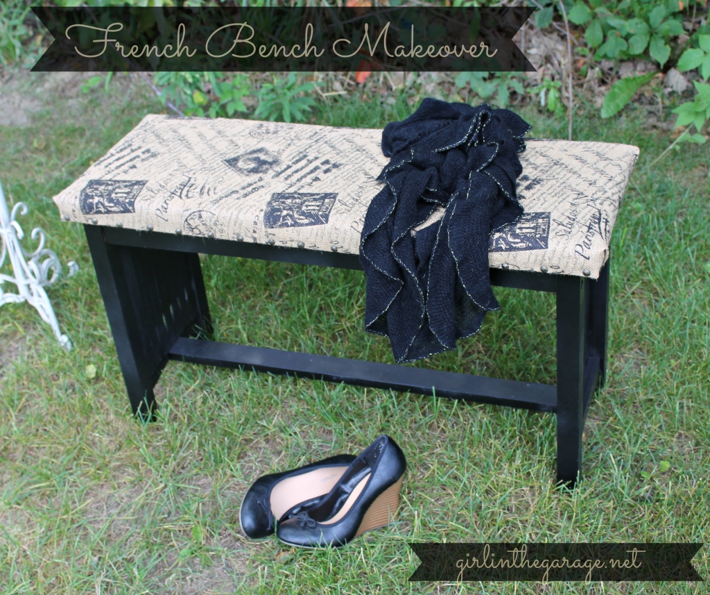 French Bench Makeover by Girl in the Garage for One Artsy Mama.
