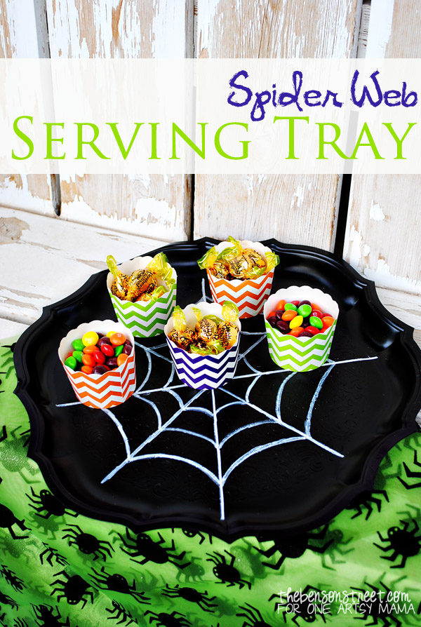Spider Web Serving Tray for Halloween Tutorial