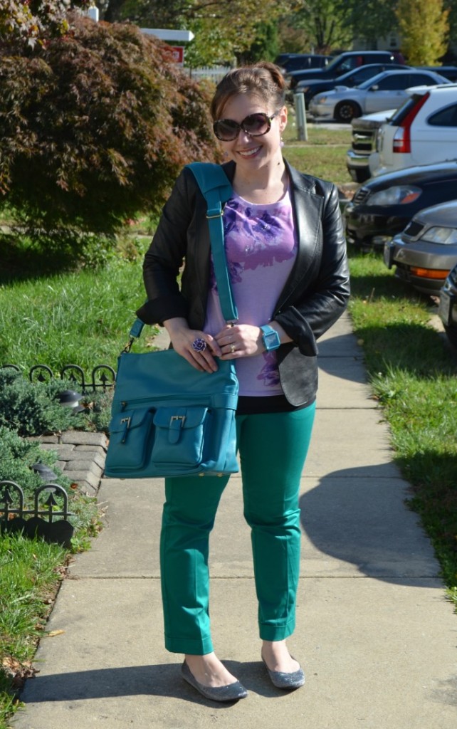 Fashion Friday: Purple, Teal, and Leather