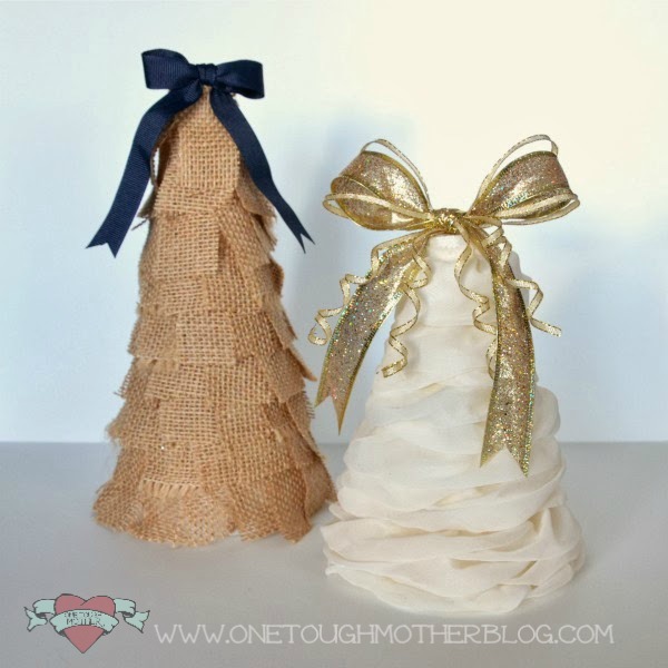 DIY Shabby Chic Christmas Trees by One Tough Mother