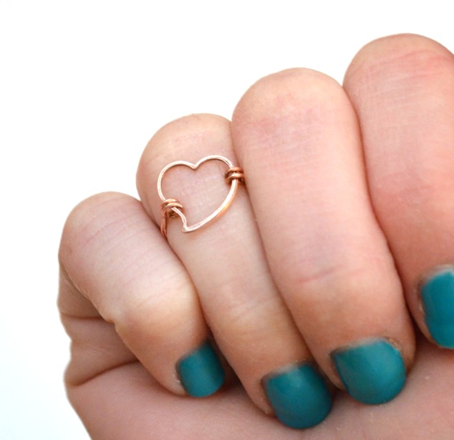 DIY Heart Midi Ring