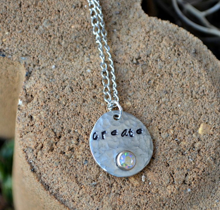 Metal Stamped Pendant with Rivet