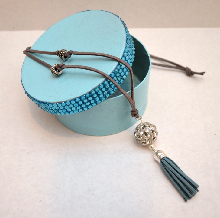 Monogram Jewelry Box and Tassel Necklace