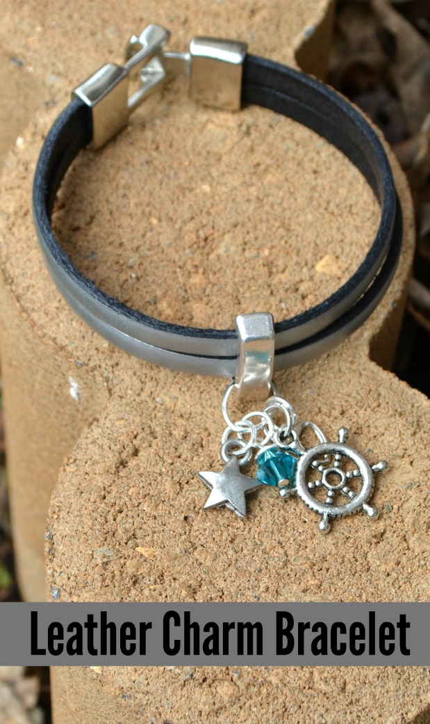 Leather Wrap Charm Bracelet inspired by All You
