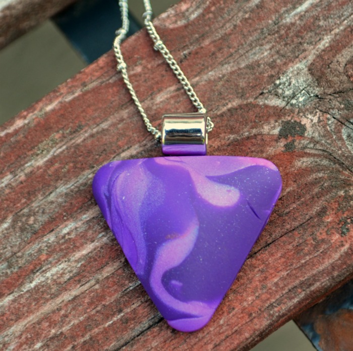 Marbled Sculpey Cabochon Pendant