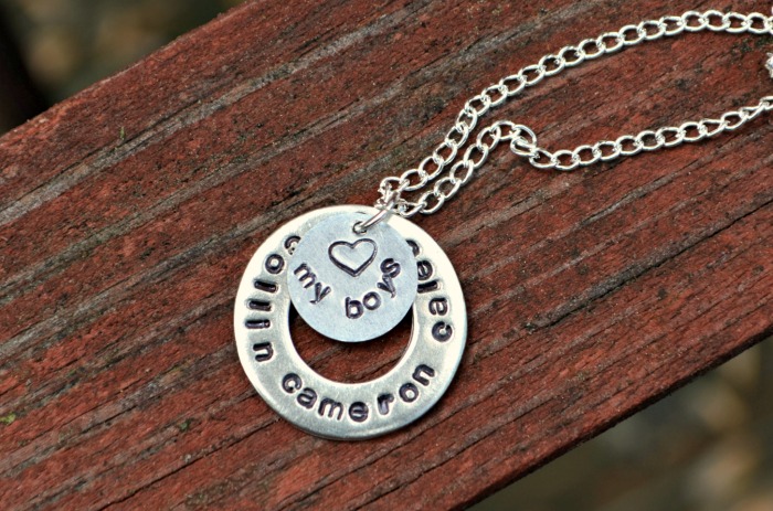 Metal Stamped Washer Necklaces