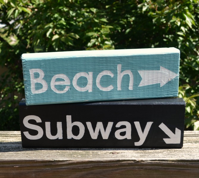 Beach and Subway Signs
