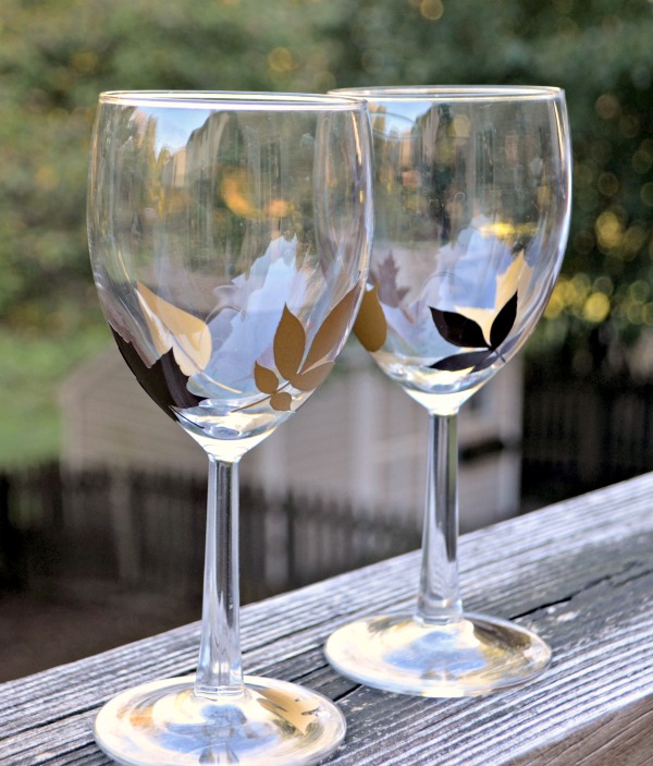 Fall Leaf Wine Glasses