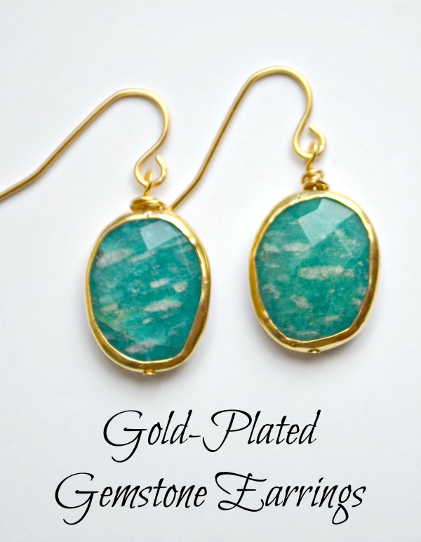 Gold Plated Gemstone Earrings