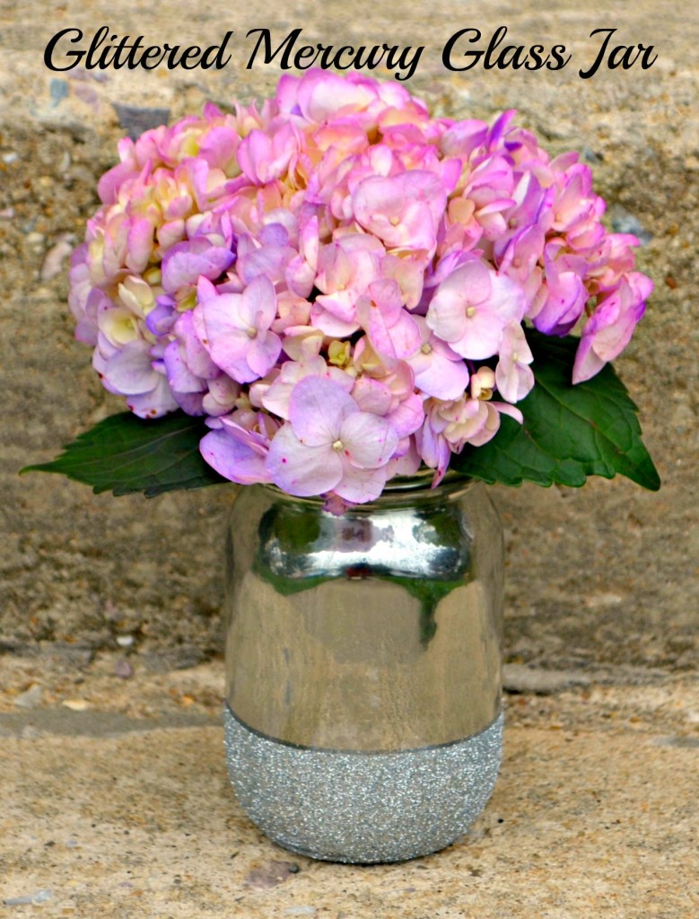 Mercury Glass and Glitter Vase