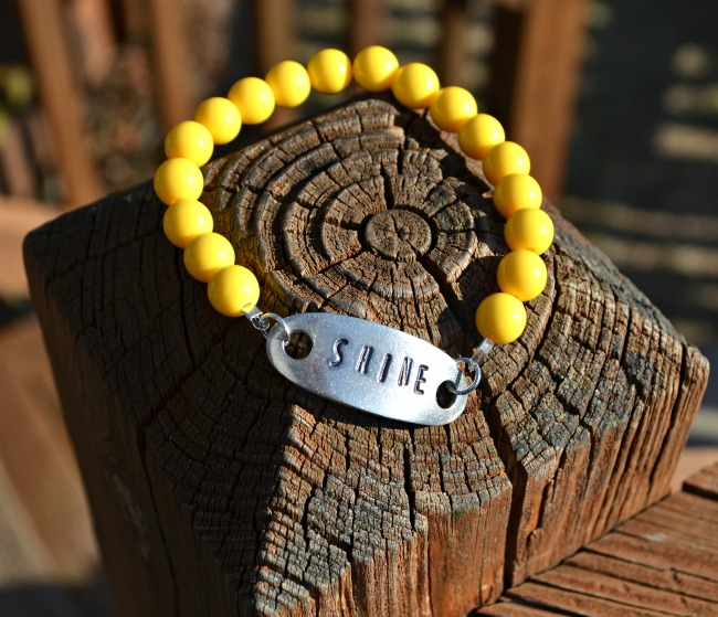 Stamped & Beaded “Shine” Bracelet