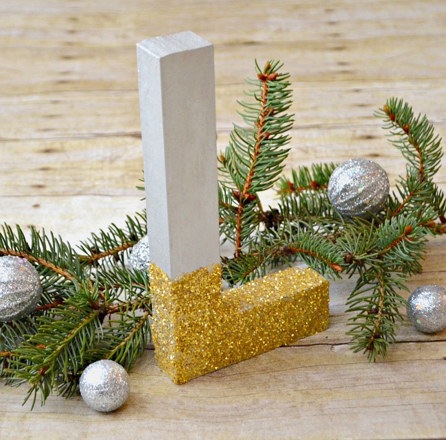 Metallic Glittered Monogram for the Holidays