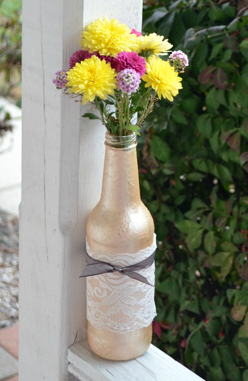 Metallic Bottle Vase