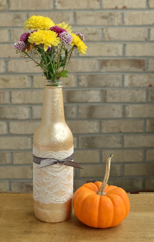 Metallic Bottle Vase