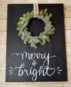 Merry &amp; Bright Chalkboard Wreath Project - Amy Latta Creations