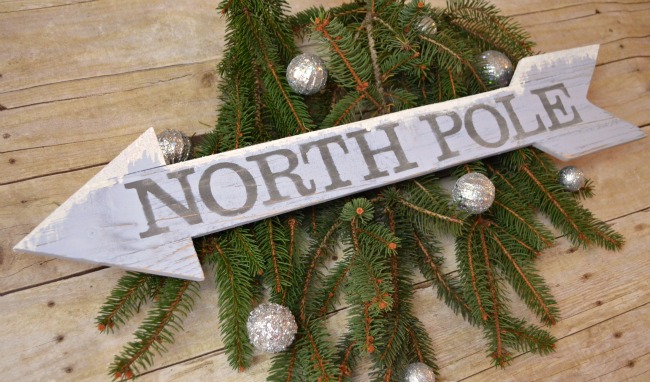 North Pole Arrow Sign