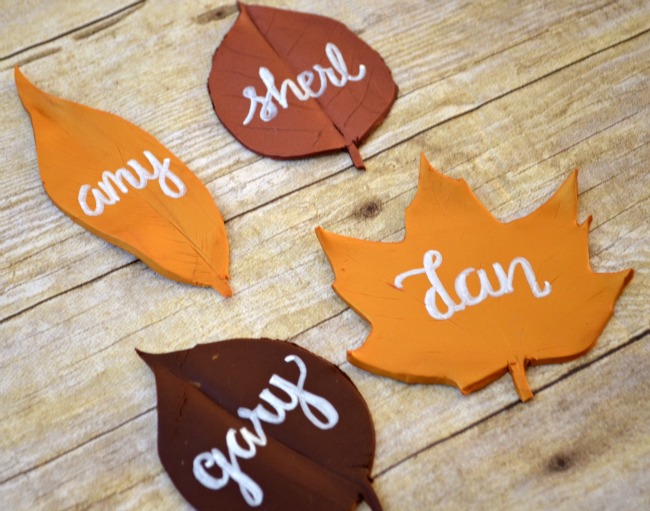 Clay Leaf Thanksgiving Place Cards