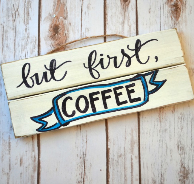 Coffee Sign with Hand Lettering