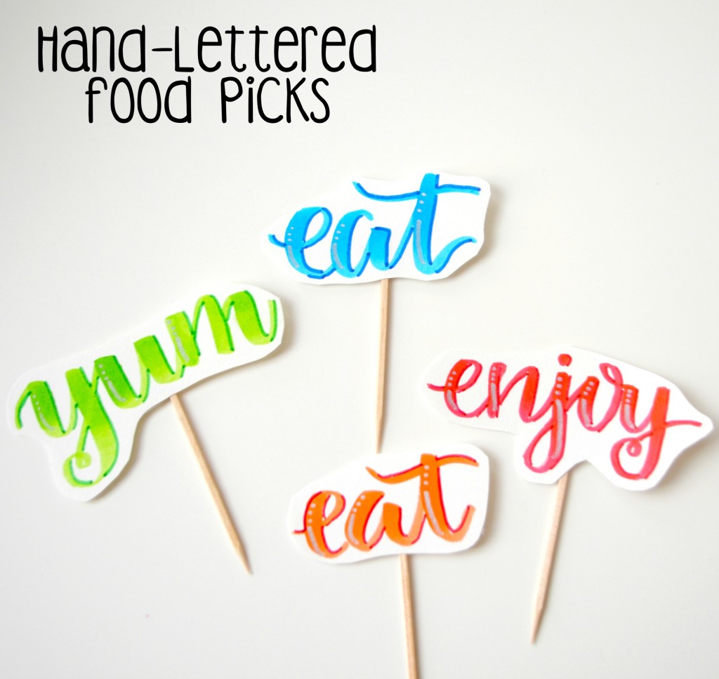 Hand Lettered Food Picks