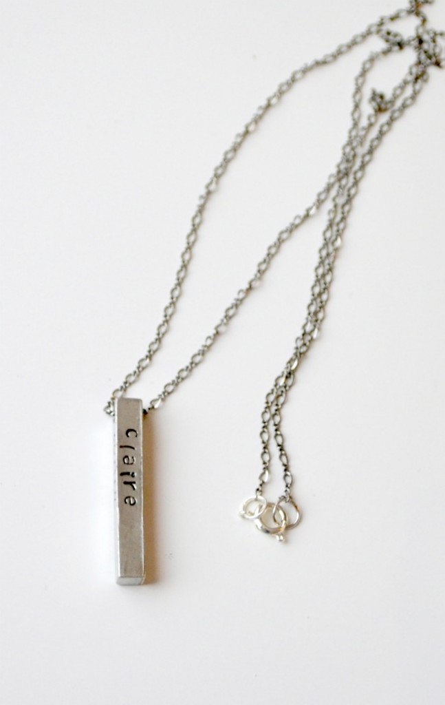 Metal Stamped Necklace for Mothers