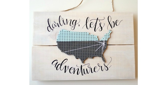 Let’s Be Adventurers Map String Art