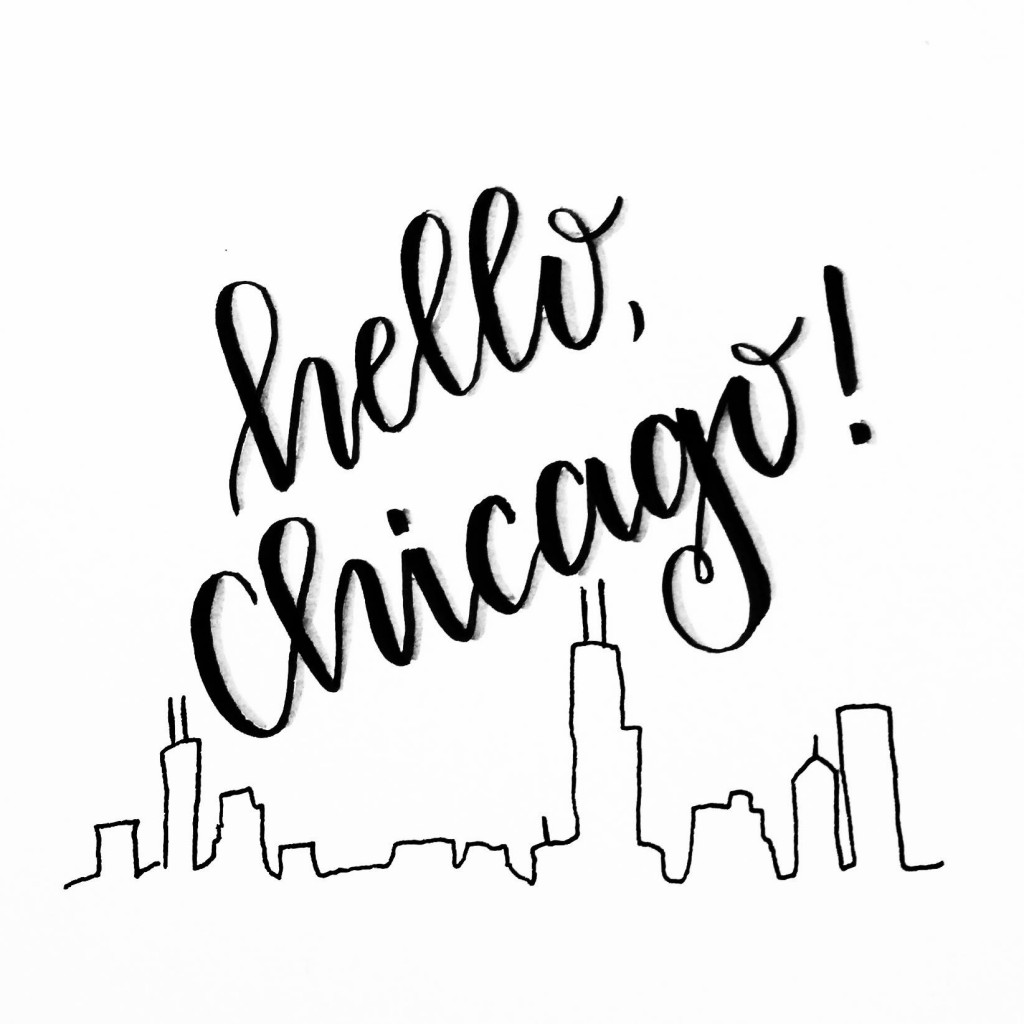 Hello Chicago hand lettering