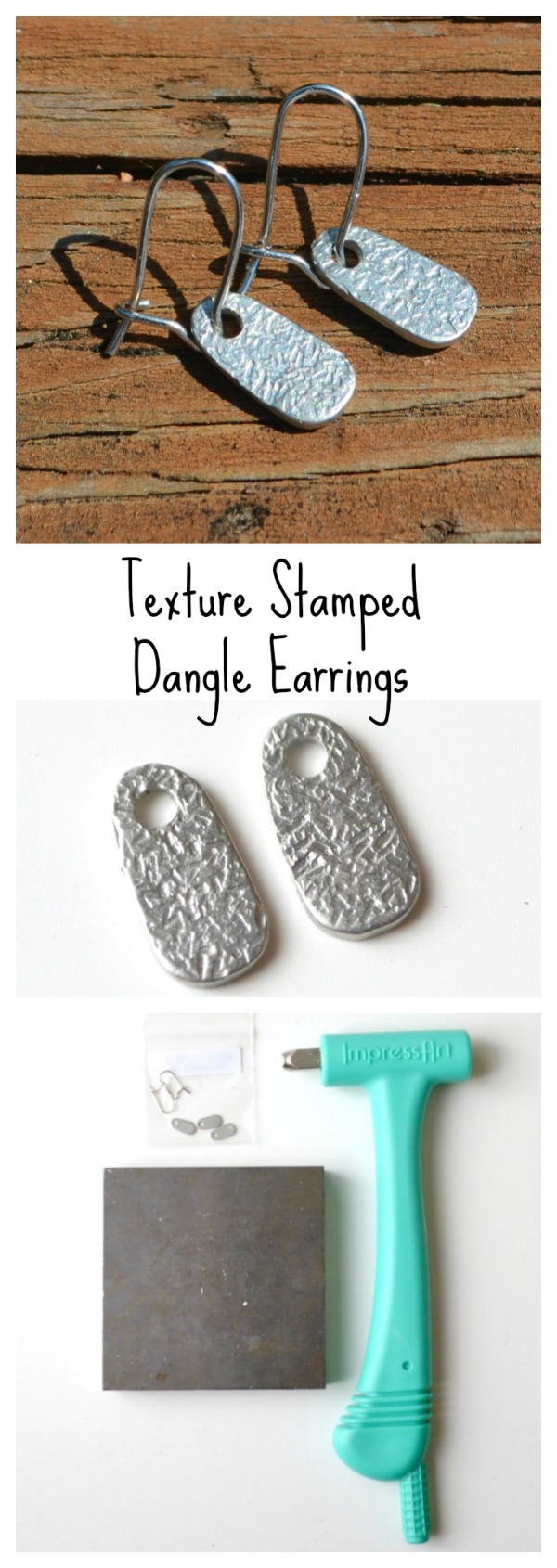 Texture Stamped Dangle Earrings with ImpressArt