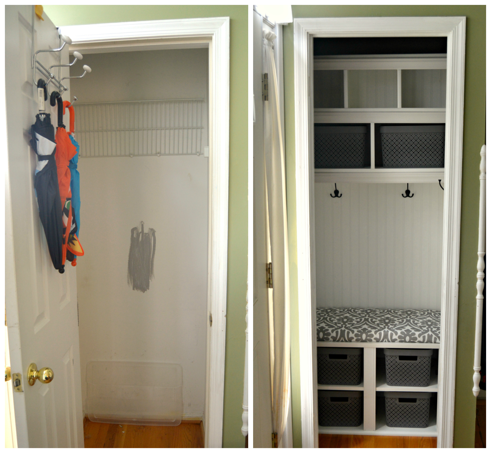 How to Turn a Closet into a Mudroom - Simple Made Pretty ()