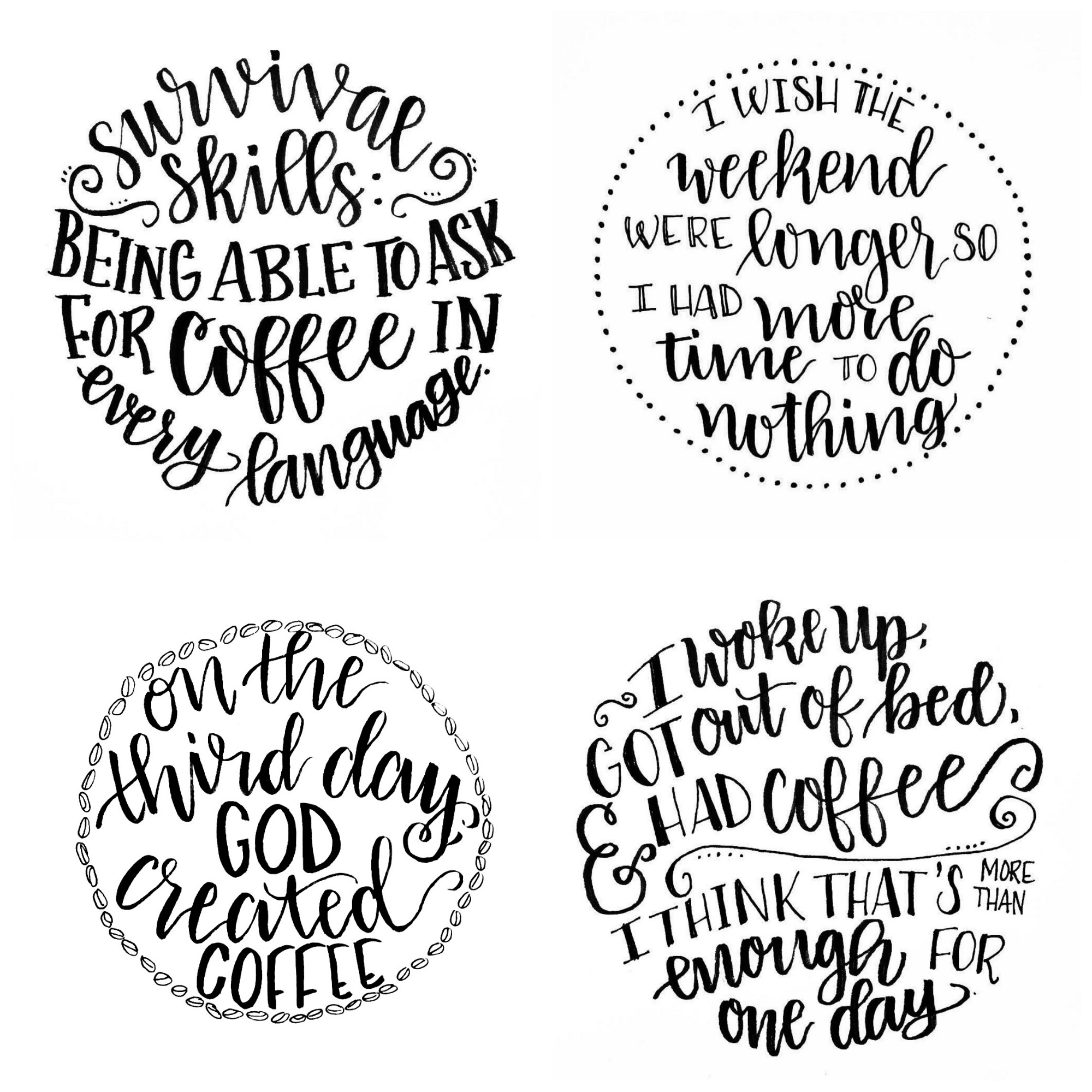 Circular Hand Lettered Designs