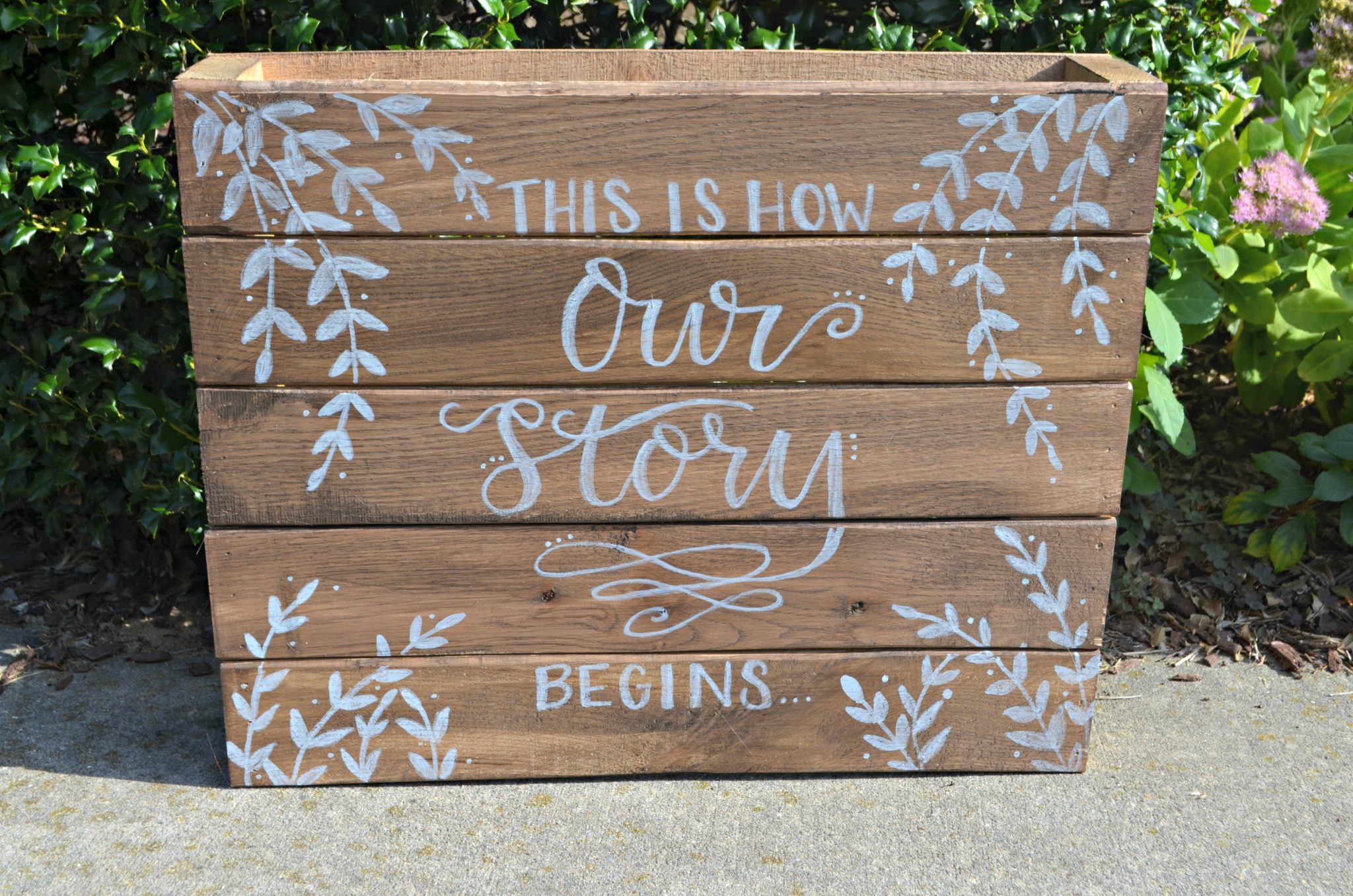 Rustic Wedding Sign: Our Story Begins