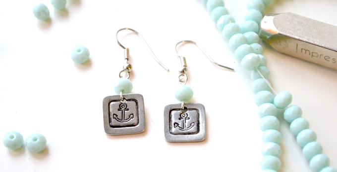 Stamped Anchor Earrings with ImpressArt