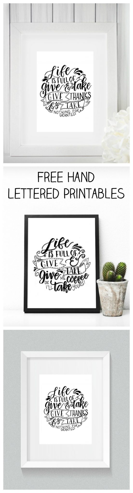 Free Hand Lettered Printables