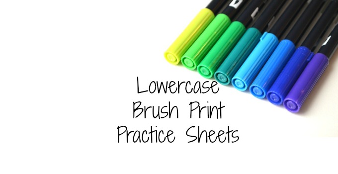 Free Brush Lettering Practice Pages: Lowercase Print