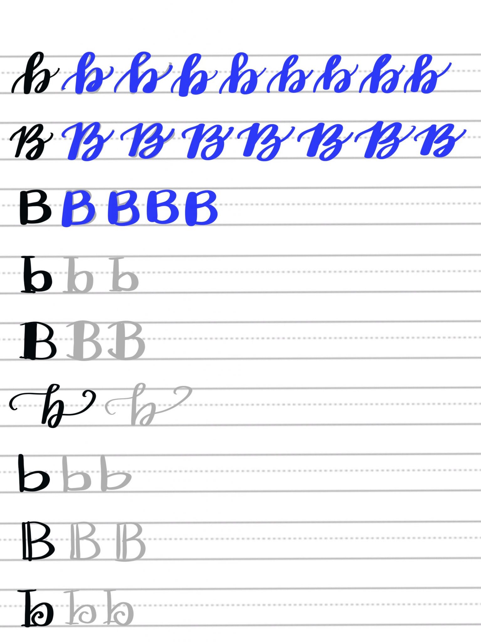 Hand Lettering Practice: 9 Ways to Draw a "B"