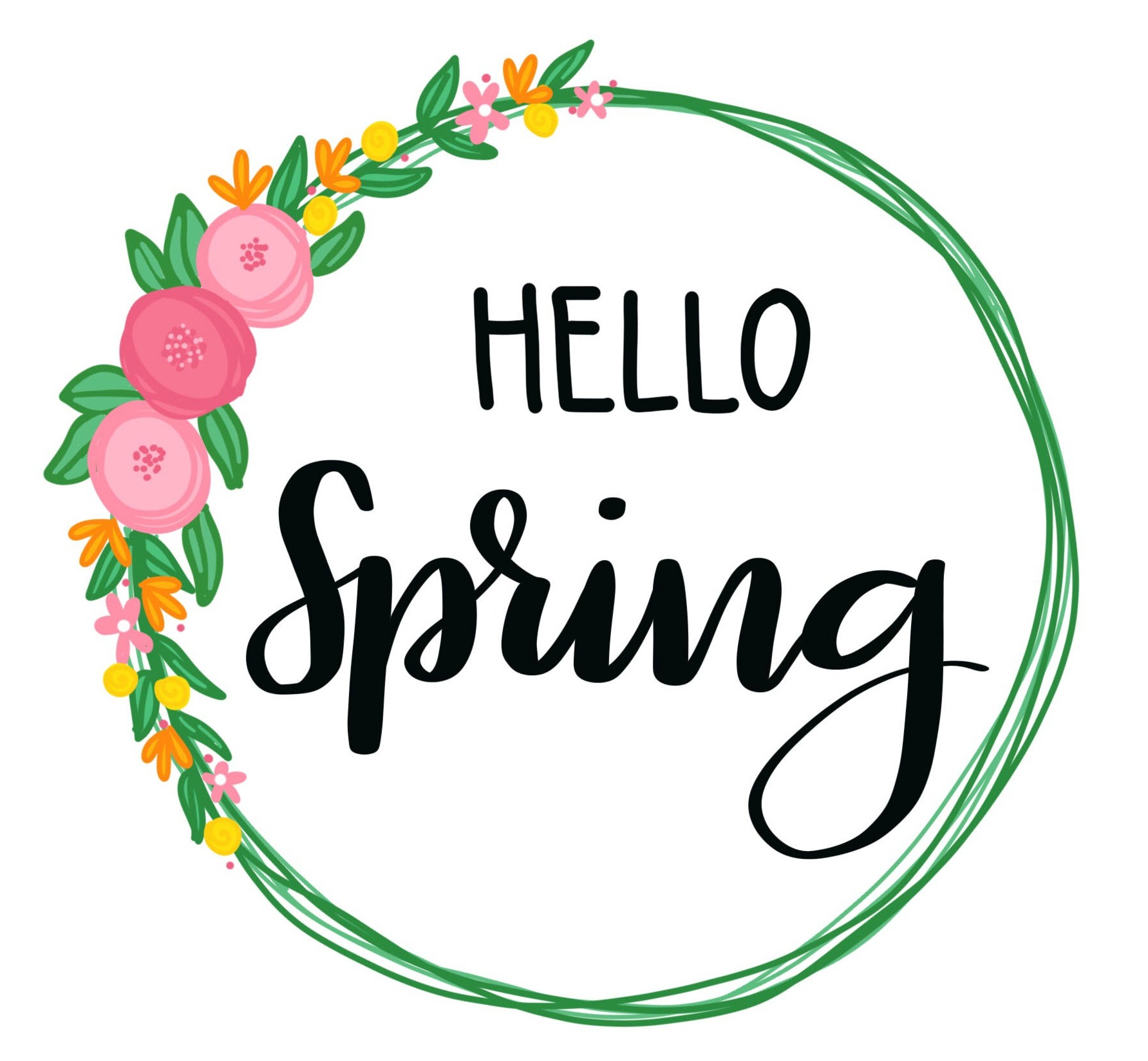 Hello Spring Hand Lettered Printable