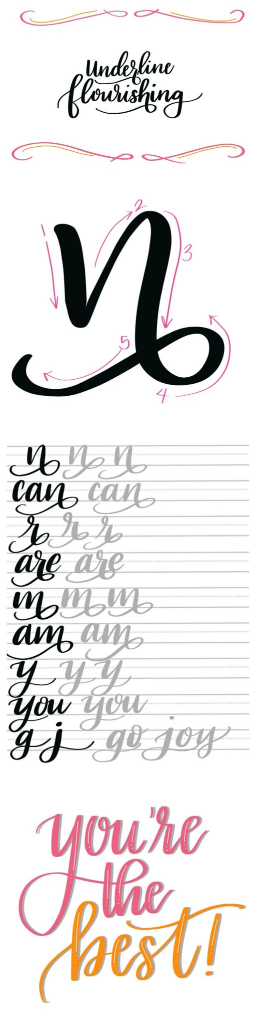 Hand Lettering: Underline Flourishing and Free Practice Sheets