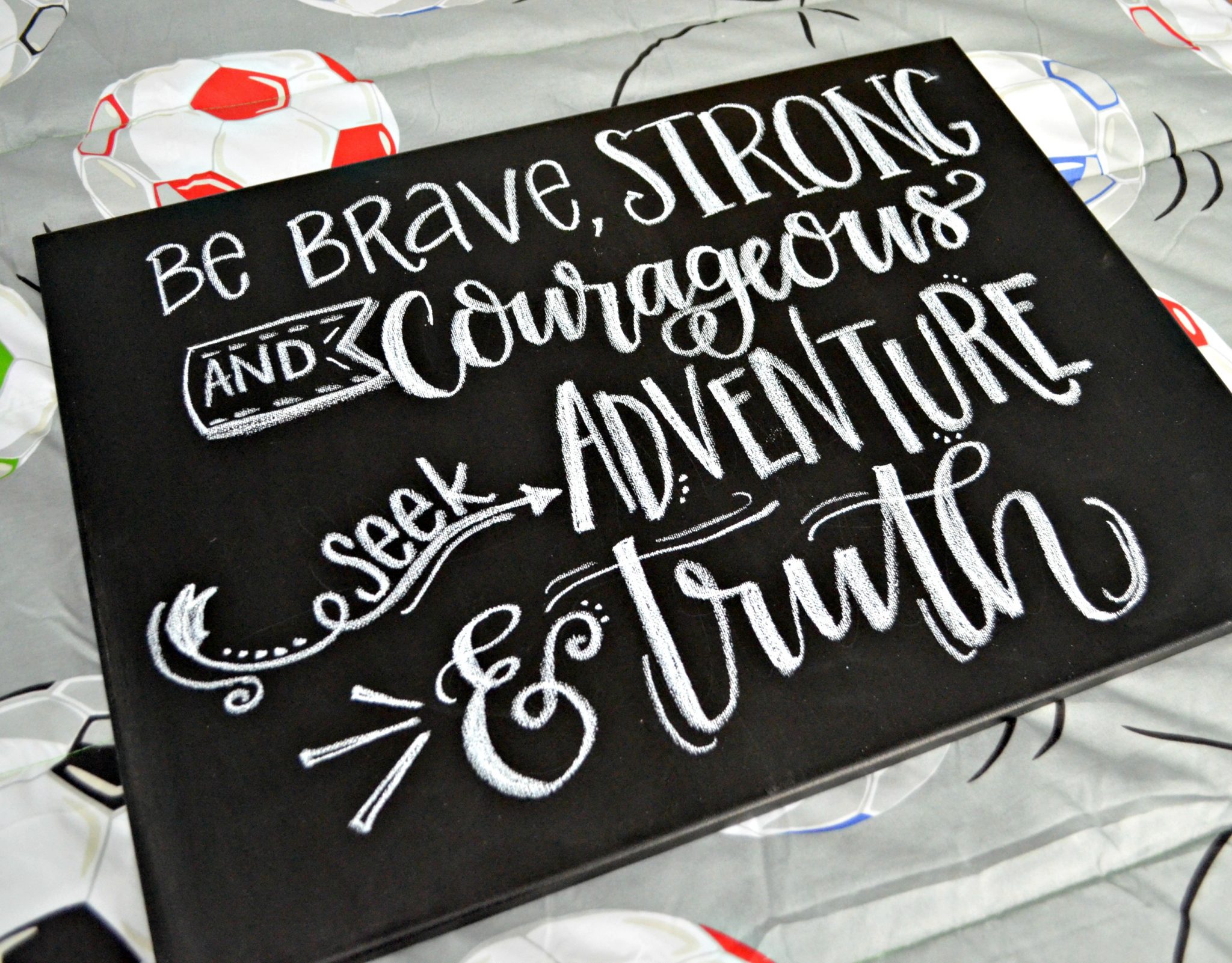 Hand Lettered "Be Brave" Wall Art