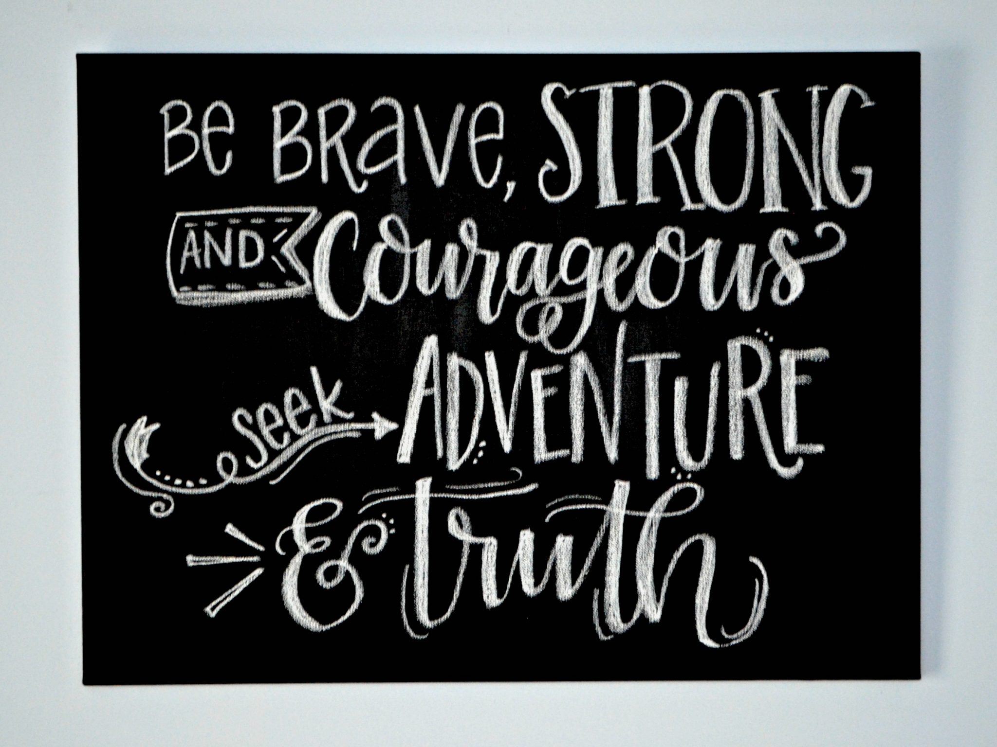 Lettered "Be Brave" Wall Art