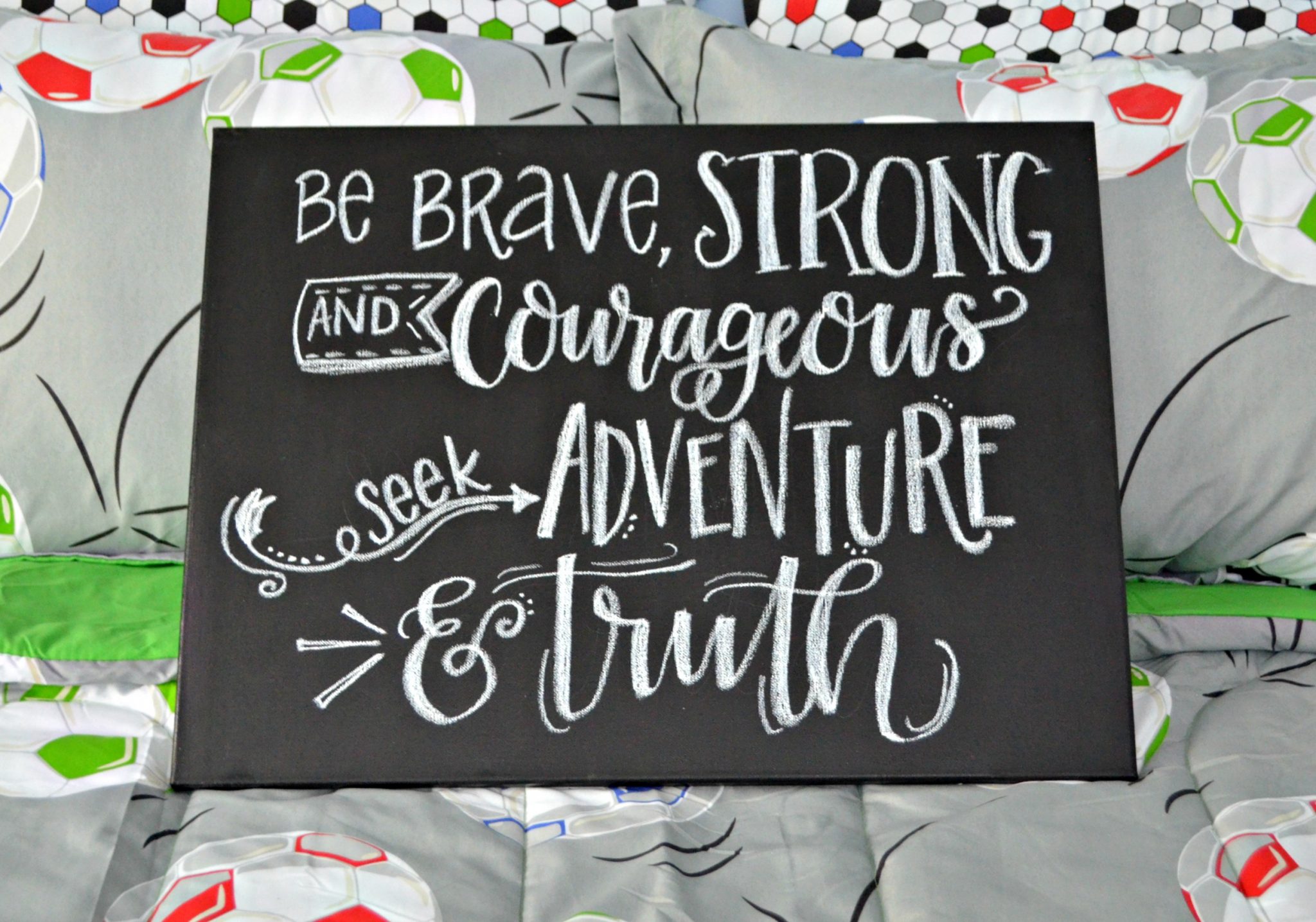 Hand Lettered "Be Brave" Wall Art