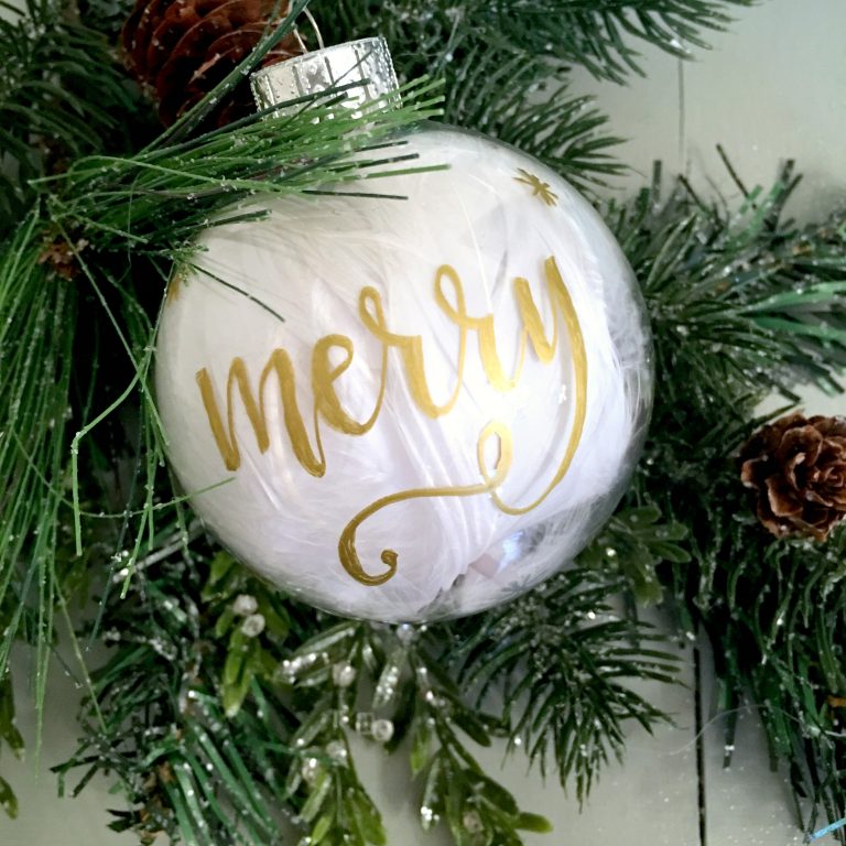 Easy DIY Hand Lettered Christmas Ornament