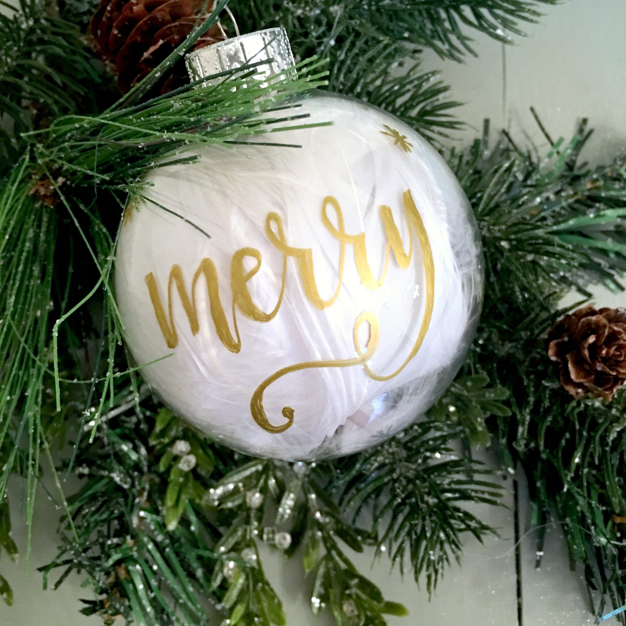 Hand Lettered Christmas Ornament