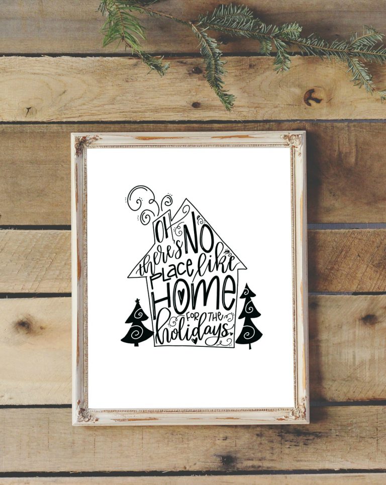 Home for the Holidays Free Printable & Hand Lettering Hop