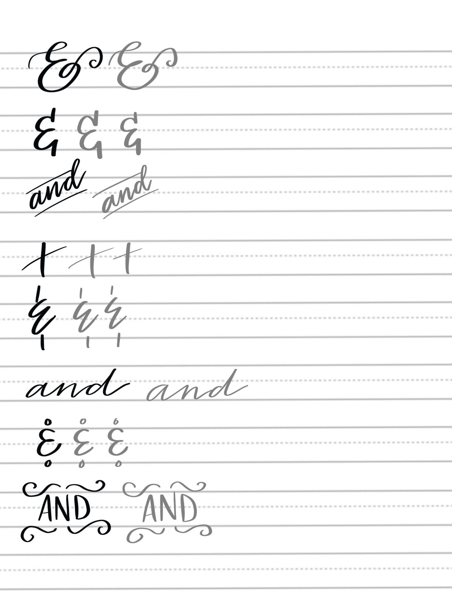 Hand Lettering Practice: Ampersands