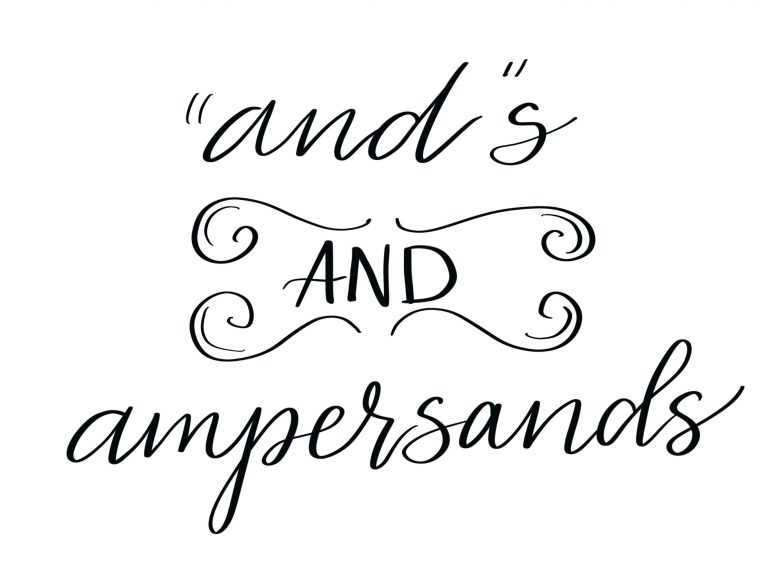 Free Hand Lettering Practice Page: “And” and Ampersands