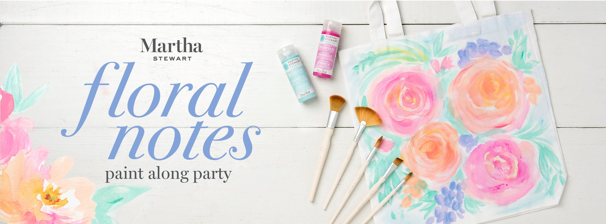 Martha Stewart Floral Notes Paint Along Party