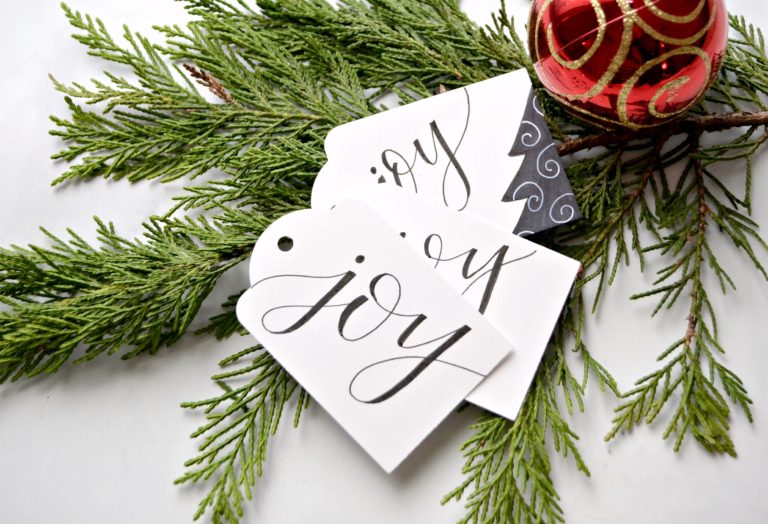 Hand Lettering Basics & Printable Hand Lettered Gift Tags