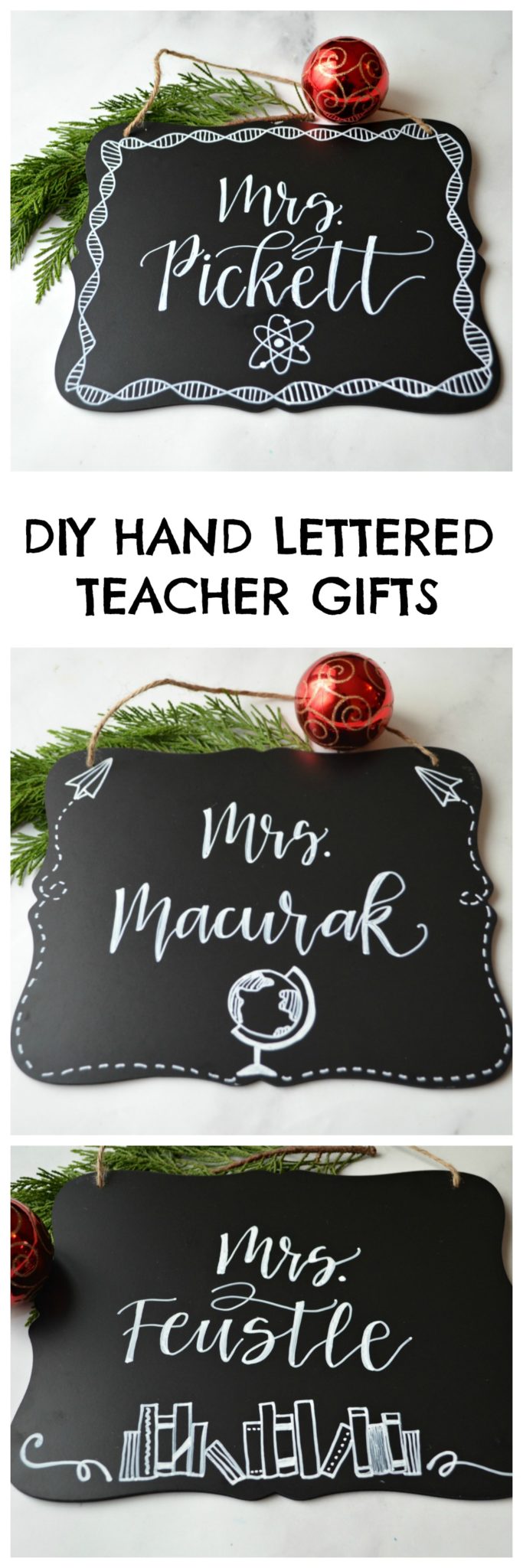 DIY Hand Lettered Teacher Gifts