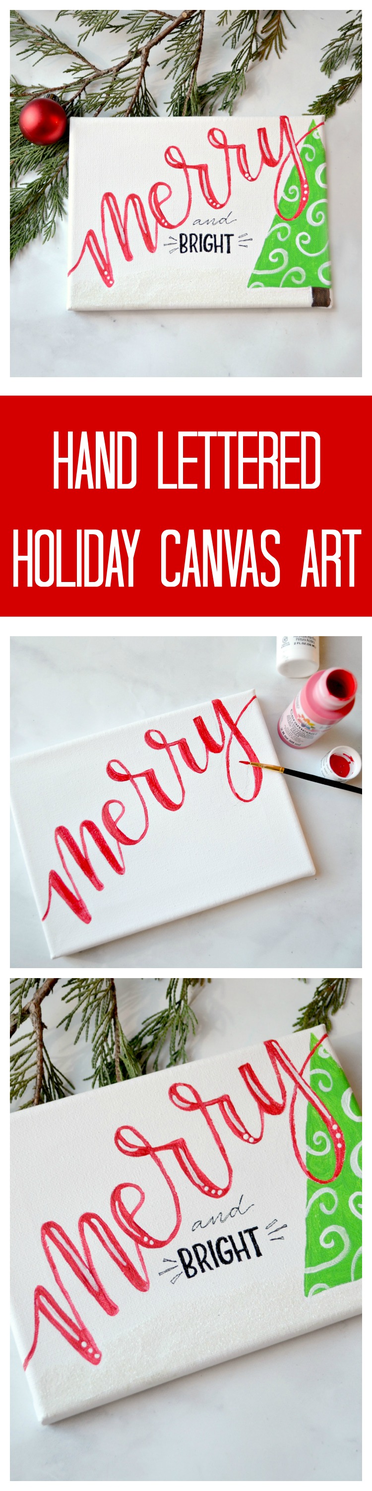 Hand Lettered Holiday Canvas Art